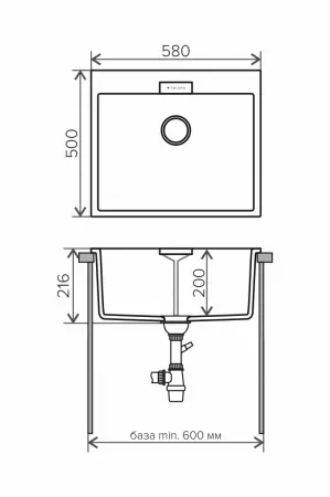 Мойка Tolero Loft TL-580 белый (580x500 мм) 473554