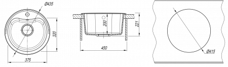 Мойка Dr. Gans Дора серый 25.015.B0435.408 (435x435 мм)