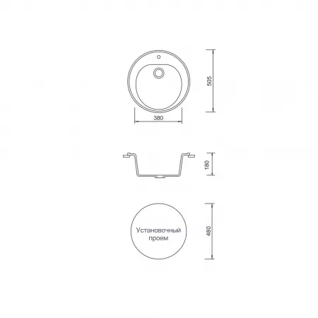 Мойка AquaGranitEx M-08 (308) черный (505x505 мм)