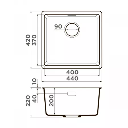 Мойка Omoikiri Kata 44-U-PA пастила (440x420 мм) 4993400