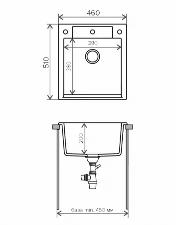 Мойка Tolero Classic R-117 черный (460x510 мм) 473028